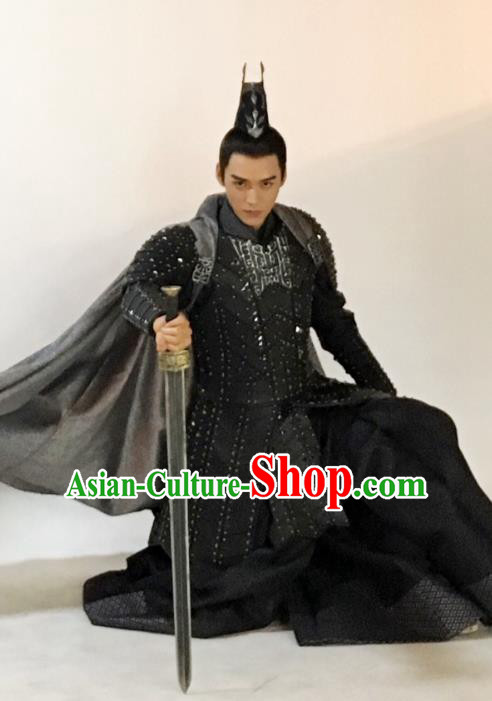 Asian China Northern and Southern Dynasties General Ancient Warrior Costume Complete Set for Men