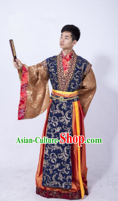 Traditional Ancient Chinese Prime Minister Costume, Asian Chinese Tang Dynasty Chancellor Clothing for Men
