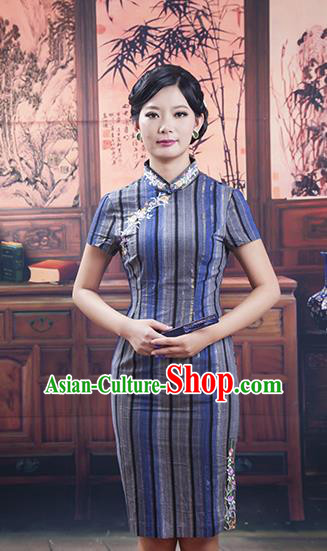 Traditional Ancient Chinese Republic of China Gentlewoman Cheongsam, Asian Chinese Chirpaur Silk Qipao Dress Clothing for Women