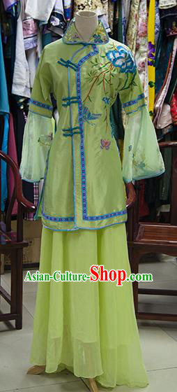 Traditional Ancient Chinese Republic of China Nobility Lady Embroidered Costume, Asian Chinese Qing Dynasty Embroidered Green Xiuhe Suit Clothing for Women