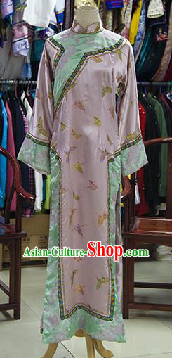 Traditional Ancient Chinese Manchu Palace Lady Pink Costume, Asian Chinese Qing Dynasty Princess Embroidered Dress Clothing for Women