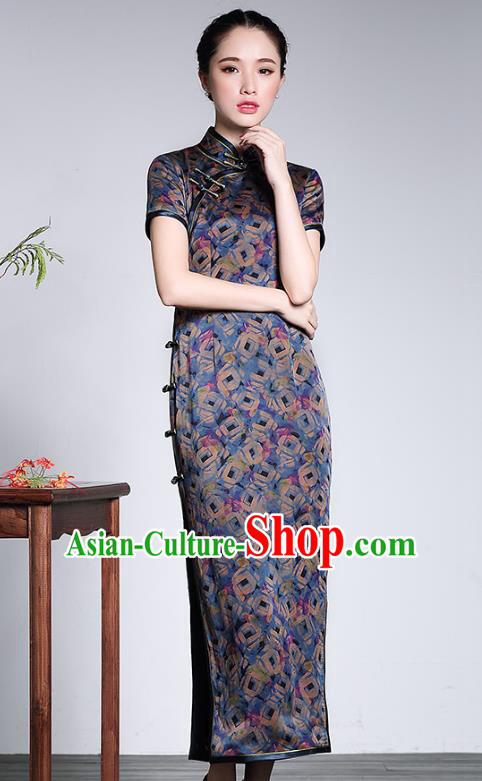 Traditional Chinese National Costume Silk Cheongsam, China Tang Suit Chirpaur Qipao Dress for Women