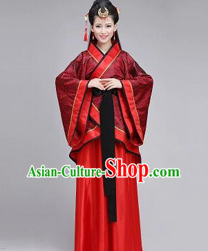 Traditional Ancient Chinese Imperial Consort Hanfu Costume, Chinese Han Dynasty Palace Lady Embroidered Dress Clothing for Women