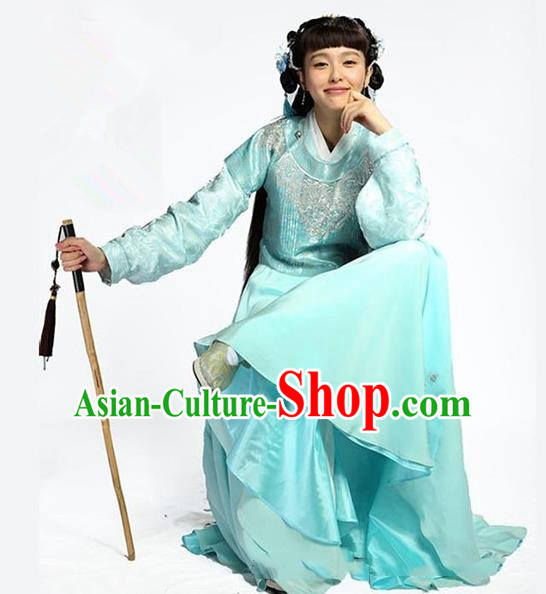 Traditional Ancient Chinese Young Lady Costume, Elegant Hanfu Clothing Chinese Ming Dynasty Swordswoman Embroidered Clothing for Women