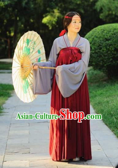 Traditional Chinese Ancient Palace Lady Costume Complete Set, Asian China Tang Dynasty Imperial Concubine Clothing for Women