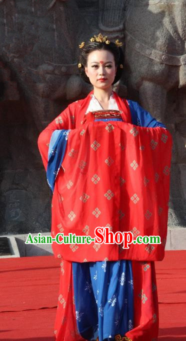 Traditional Chinese Ancient Palace Lady Wedding Costume Complete Set, Asian China Tang Dynasty Imperial Concubine Dress Clothing for Women