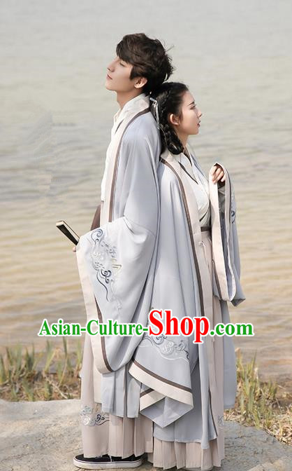 Traditional Ancient Chinese Hanfu Costume Embroidered Crane Cloak, Asian China Ming Dynasty Cardigan Clothing for Women for Men