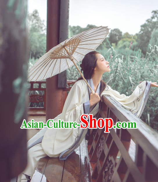 Traditional Ancient Chinese Palace Lady Hanfu Costume Embroidered Dress, Asian China Han Dynasty Imperial Princess Clothing for Women