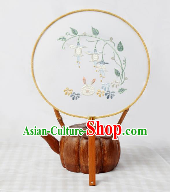 Traditional Ancient Chinese Palace Lady Embroidered Round Fans for Women