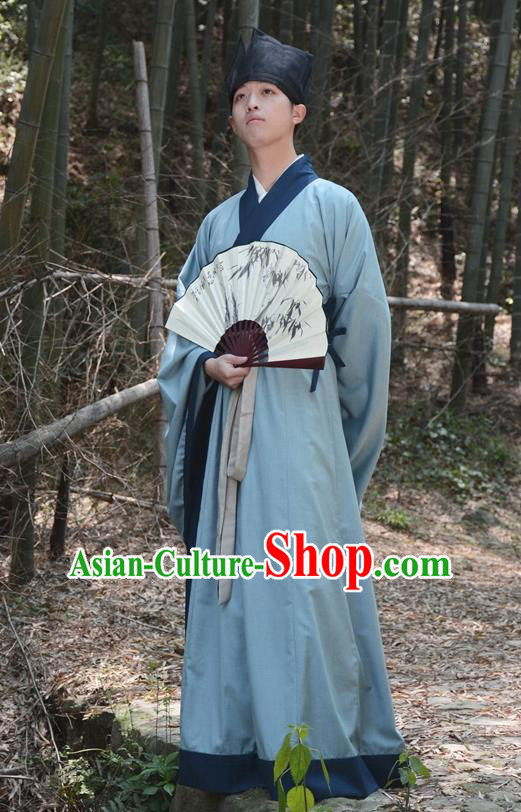 Traditional Ancient Chinese Hanfu Embroidered Scholar Costume, Asian China Han Dynasty Clothing for Men