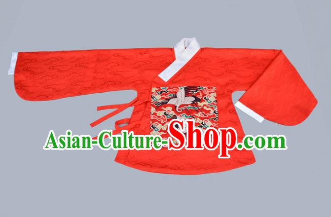Traditional Chinese Ancient Costume Princess Red Blouse, Asian China Ming Dynasty Palace Lady Hanfu Clothing for Women