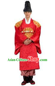 Traditional Korean Costumes Bridegroom Formal Attire Ceremonial Clothes, Korea Court Embroidered Clothing for Men