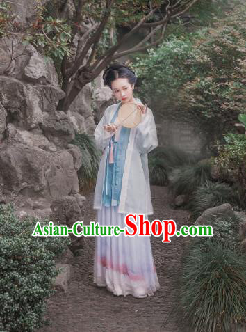 Traditional Chinese Song Dynasty Princess Silk Costume, Asian China Ancient Palace Lady Hanfu Dress Clothing for Women
