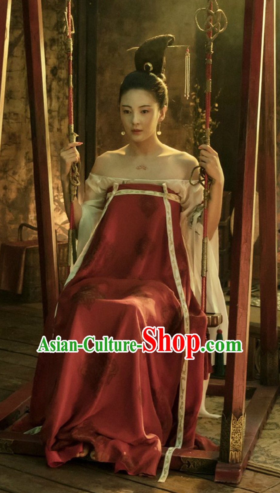 Ancient China Tang Dynasty Beauty Garment Costumes Complete Set for Women