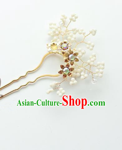 Traditional Korean National Hair Accessories Beads Hairpins, Asian Korean Fashion Wedding Hanbok Hair Decorations Headwear for Women