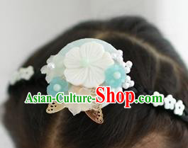 Traditional Korean Hair Accessories Shell Butterfly Flowers Hair Clasp, Asian Korean Hanbok Fashion Headwear Headband for Kids