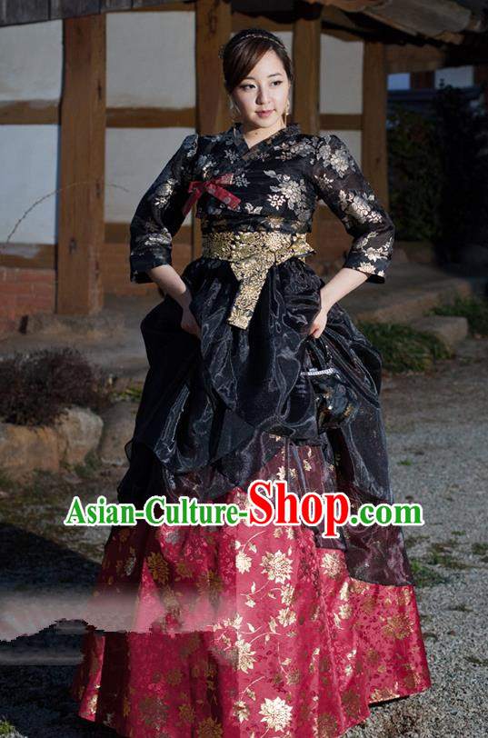 Traditional Korean National Handmade Formal Occasions Palace Hanbok Costume Bride Embroidered Dress for Women