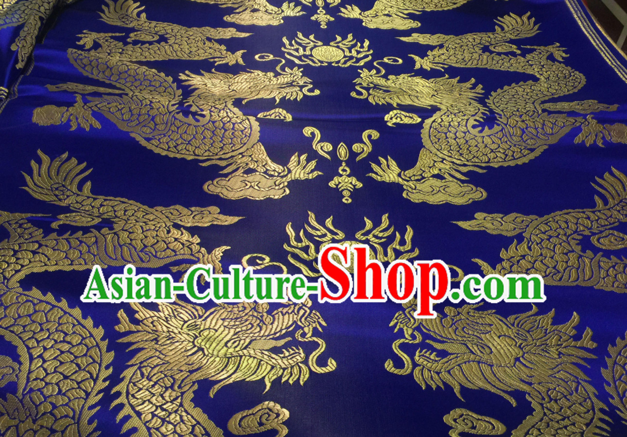 Asian Chinese Royal Palace Style Traditional Dragon Pattern Design Brocade Fabric Silk Fabric Chinese Fabric Asian Material
