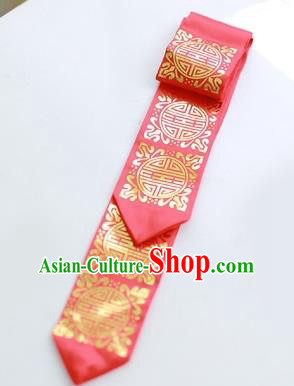 Korean National Hair Accessories Red Hair Ribbon, Asian Korean Hanbok Fashion Bride Headwear Hair Clasp for Kids