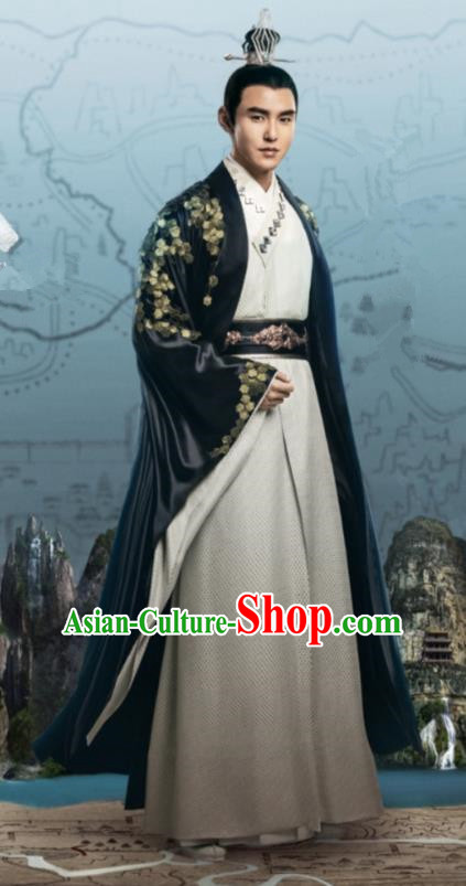Traditional Chinese Legend Of Fu Yao Tang Dynasty Emperor Clothing, China Ancient Majesty Embroidered Costume for Men