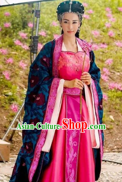 Traditional Chinese Southern and Northern Dynasties Imperial Consort Costume, Chinese Ancient Senior Concubine Embroidered Clothing for Women