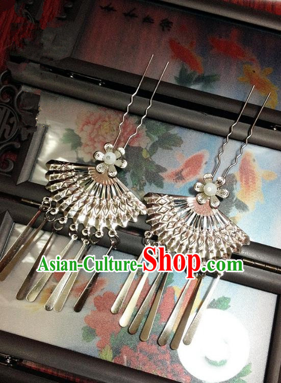 Traditional Chinese Ancient Classical Hair Accessories Tassel Hair Clip Bride Step Shake Hairpins for Women