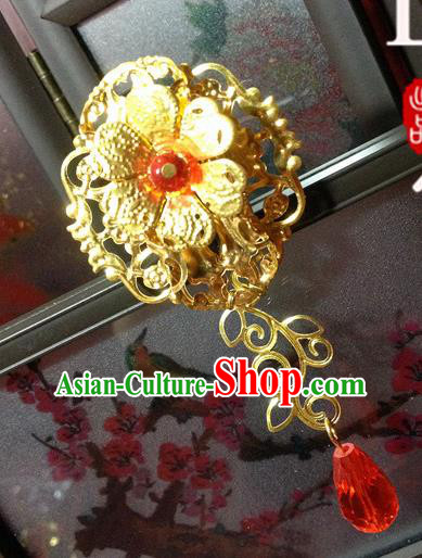 Traditional Chinese Ancient Classical Hair Accessories Princess Hair Stick Bride Golden Tassel Step Shake Hairpins for Women
