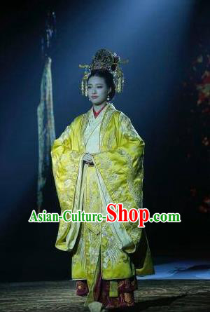 Traditional Chinese Southern and Northern Dynasties Imperial Empress Costume, Chinese Ancient Queen Embroidered Tailing Clothing for Women