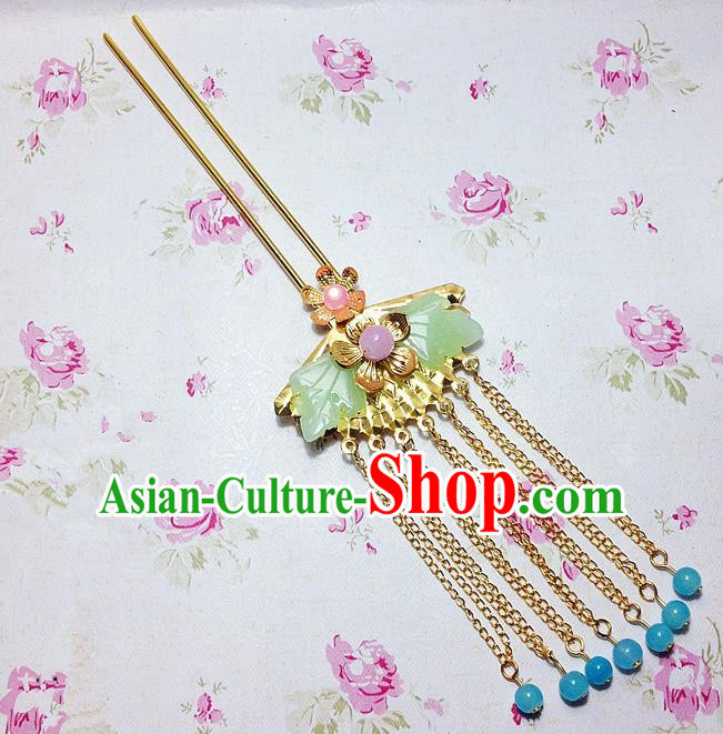 Traditional Chinese Ancient Classical Hair Accessories Hanfu Hair Clip Tassel Step Shake Bride Hairpins for Women