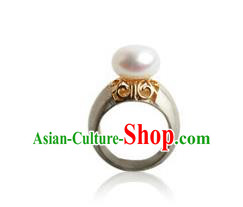Traditional Korean Accessories Pearl Rings, Asian Korean Fashion Wedding Finger Ring for Women
