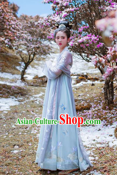 Asian China Tang Dynasty Imperial Concubine Costume Complete Set, Traditional Ancient Chinese Palace Lady Hanfu Clothing for Women