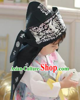 Traditional Korean Hair Accessories Palace Prince Hats, Asian Korean National Fashion Children Tiger Head Imitation Cap Headwear for Boys