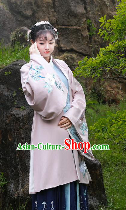 Asian China Han Dynasty Palace Lady Costume Embroidered Cloak, Traditional Chinese Ancient Princess Hanfu Cape Clothing for Women