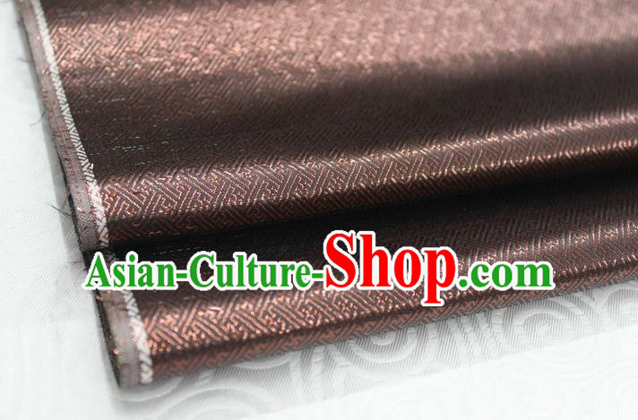 Chinese Traditional Royal Palace Pattern Mongolian Robe Deep Brown Brocade Fabric, Chinese Ancient Emperor Costume Drapery Hanfu Tang Suit Material