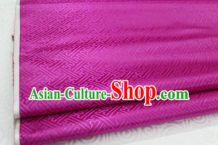 Chinese Traditional Royal Palace Pattern Mongolian Robe Rosy Brocade Fabric, Chinese Ancient Costume Satin Hanfu Tang Suit Material