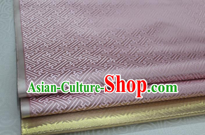 Chinese Traditional Royal Palace Pattern Mongolian Robe Pink Brocade Fabric, Chinese Ancient Costume Satin Hanfu Tang Suit Material