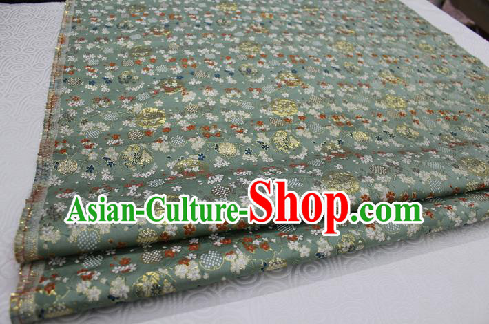 Chinese Traditional Royal Palace Kimono Green Brocade Cheongsam Fabric, Chinese Ancient Costume Satin Hanfu Tang Suit Material