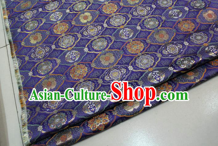 Chinese Traditional Royal Palace Pattern Purple Brocade Mongolian Robe Tibetan Robe Fabric, Chinese Ancient Costume Satin Hanfu Kimono Material