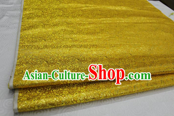 Chinese Traditional Royal Palace Pattern Cheongsam Golden Brocade Fabric, Chinese Ancient Costume Satin Hanfu Material