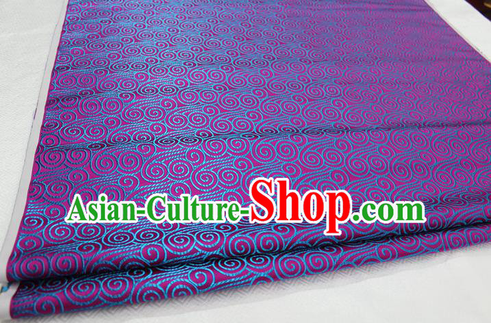 Chinese Traditional Palace Auspicious Clouds Pattern Tang Suit Mongolian Robe Amaranth Brocade Fabric, Chinese Ancient Costume Hanfu Material