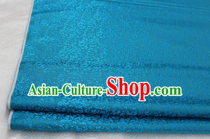 Chinese Traditional Palace Pattern Tang Suit Cheongsam Lake Blue Brocade Fabric, Chinese Ancient Costume Hanfu Satin Material