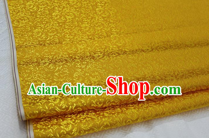 Chinese Traditional Palace Pattern Tang Suit Cheongsam Golden Brocade Fabric, Chinese Ancient Costume Hanfu Satin Material
