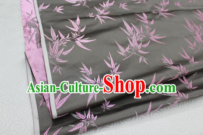 Chinese Traditional Palace Bamboo Pattern Tang Suit Cheongsam Grey Brocade Fabric, Chinese Ancient Costume Hanfu Material