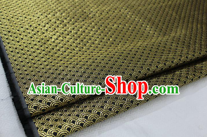 Chinese Traditional Ancient Costume Palace Gold Thread Pattern Black Brocade Cheongsam Satin Mongolian Robe Fabric Hanfu Material