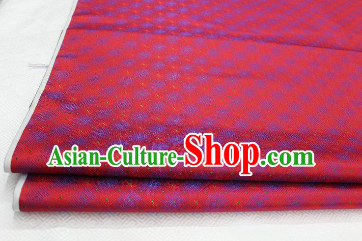 Chinese Traditional Ancient Costume Palace Pattern Red Brocade Cheongsam Satin Mongolian Robe Fabric Hanfu Material