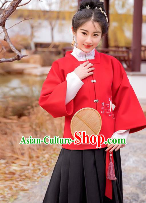 Traditional Chinese Ming Dynasty Princess Costume Ancient Palace Lady Hanfu Embroidered Clothing for Women
