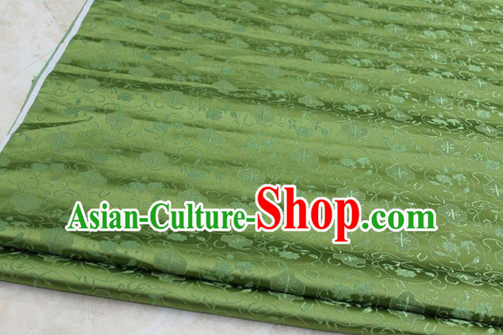 Chinese Traditional Ancient Costume Palace Pattern Cheongsam Mongolian Robe Green Brocade Tang Suit Satin Fabric Hanfu Material