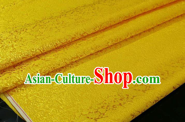 Chinese Traditional Ancient Costume Palace Pattern Cheongsam Yellow Brocade Tang Suit Satin Mongolian Robe Fabric Hanfu Material