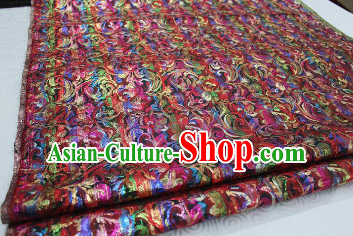 Chinese Traditional Ancient Wedding Costume Palace Pattern Brocade Tang Suit Satin Cheongsam Fabric Hanfu Material
