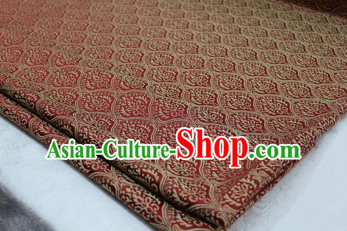 Chinese Traditional Clothing Mongolian Robe Tang Suit Red Brocade Ancient Costume Palace Pattern Satin Fabric Hanfu Material